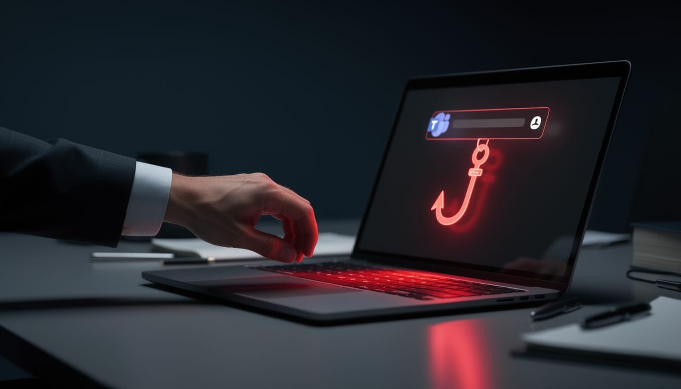 Digital illustration depicting a cybersecurity battlefield between phishing attackers and small business defenders